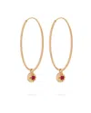 Eloise Jewelry Moon Hoops Natural Diamond. Handmade In Red