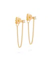 Eloise Jewelry Women's White Connection Chain Stud Earrings Diamond In White