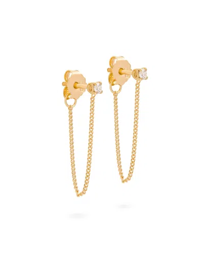 Eloise Jewelry Women's White Connection Chain Stud Earrings Diamond