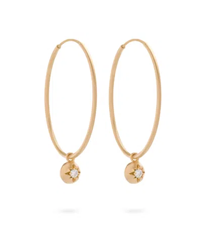 Eloise Jewelry Women's White Moon Hoops Diamond