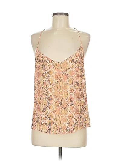 Pre-owned Eloise Sleeveless Silk Top Gold Halter Neckline Tops