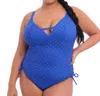 Elomi Bazaruto Plunge Non Wire One Piece Swimsuit In Sapphire In Blue
