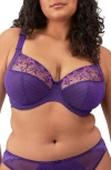 Elomi Charley Floral Side Support Plunge Bra In Iris