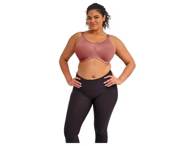 Elomi Energise Underwire High Impact Sport Bra With J Hook In Brown