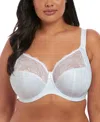 Elomi Full Figure Morgan Banded Underwire Stretch Lace Bra El4110, Online Only In Blue