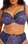 Elomi Lucie Full Figure Underwire Plunge Bra In Blue