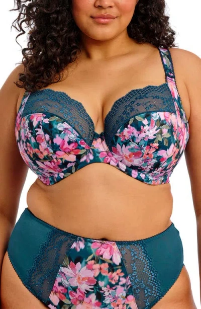 Elomi Lucie Full Figure Underwire Plunge Bra In Multi