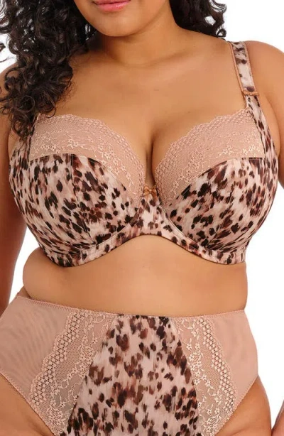Elomi Lucie Full Figure Underwire Plunge Bra In Brown