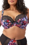 Elomi Lucie Full Figure Underwire Plunge Bra In Cherry Blossom