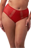 Elomi Matilda Full Figure Embellished Briefs In Haute Red