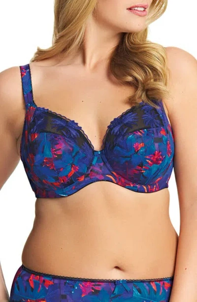 Elomi Moonlit Underwire Plunge Bra In Blue