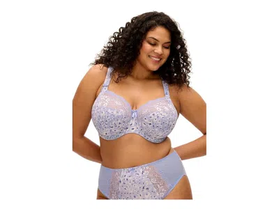 ELOMI MORGAN STRETCH BANDED UNDERWIRE BRA WOMEN'S BRA BLUE LEOPARD: 34K (US 34O), POLYESTER/NYLON/ELASTANE