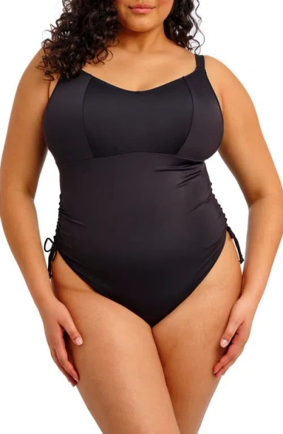 Elomi Plain Sailing Adjustable One-piece Swimsuit In Black