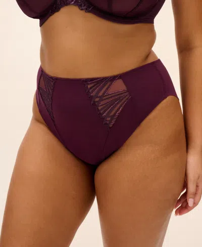 Elomi Plus Size Reja High-waisted Full-coverage Brief Panty In Purple