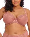Elomi Plus Size Teagan Underwire Plunge Full Coverage Bra In Pink