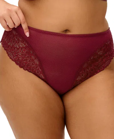 Elomi Plus Size Tiernie Lace Full-coverage Panty In Red