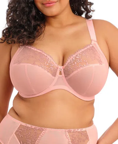Elomi Plus Size Zarla Banded Underwire Stretch Lace Bra El302505 In Rose Bud