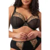 Elomi Teagan Full Figure Underwire Plunge Bra In Black
