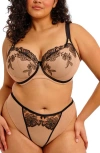 Elomi Teagan Padded Underwire Half Cup Bra In Brown