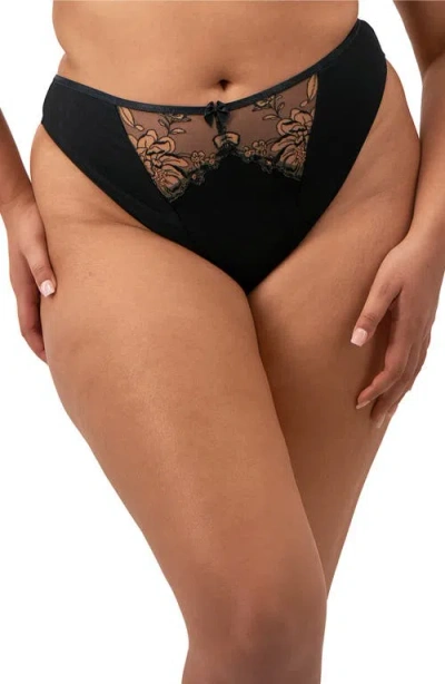 Elomi Teagan Thong In Black Almond