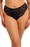 Elomi Tiernie Lace & Mesh Thong In Black