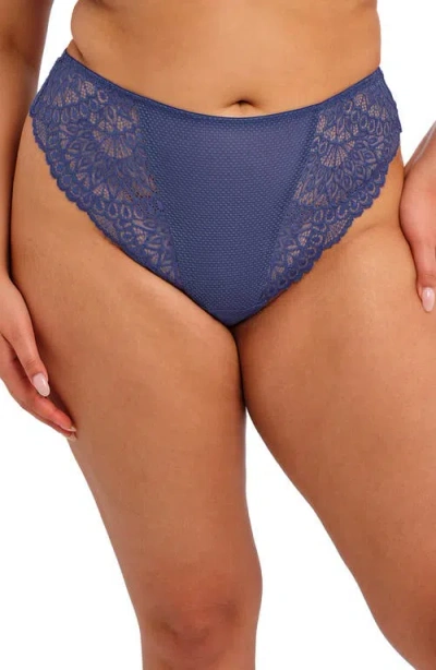 Elomi Tiernie Lace Trim Mesh Briefs In Blue
