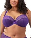 Elomi Charley Full Figure Underwire Convertible Plunge Bra In Iris