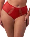 Elomi Matilda Full Figure Embellished Briefs In Haute Red