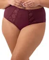 Elomi Women's Sachi High Leg Brief Underwear In Cabernet