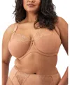 Elomi Women's Zarla Banded Underwire Stretch Lace Bra El302505 In Cafe Au Lait