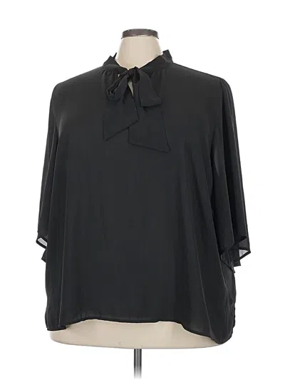 Pre-owned Eloquii 3/4 Sleeve Blouse In Black