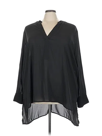 Pre-owned Eloquii 3/4 Sleeve Blouse In Black