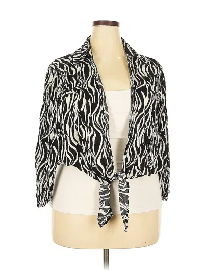 Pre-owned Eloquii 3/4 Sleeve Blouse In Black