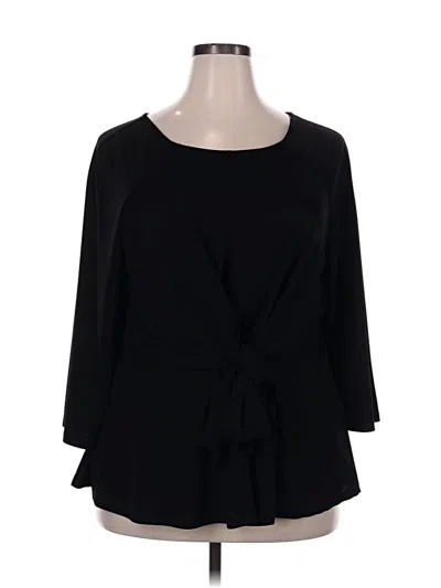 Pre-owned Eloquii 3/4 Sleeve Blouse In Black