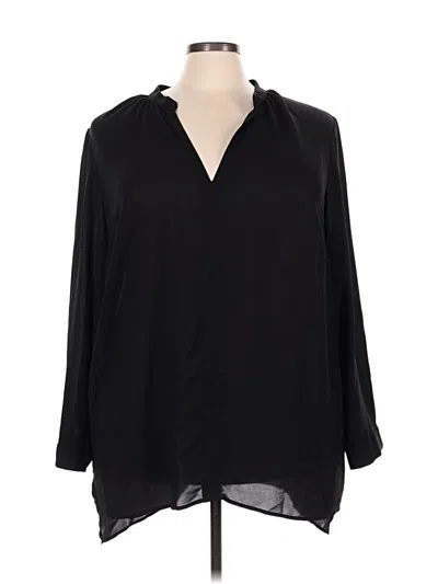Pre-owned Eloquii 3/4 Sleeve Blouse In Black