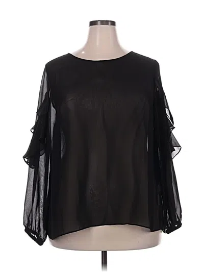 Eloquii 3/4 Sleeve Blouse In Black