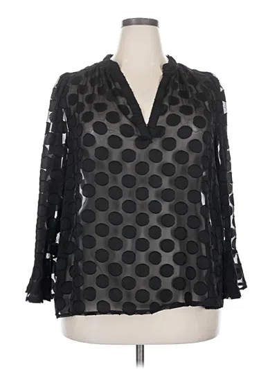 Pre-owned Eloquii 3/4 Sleeve Blouse In Black
