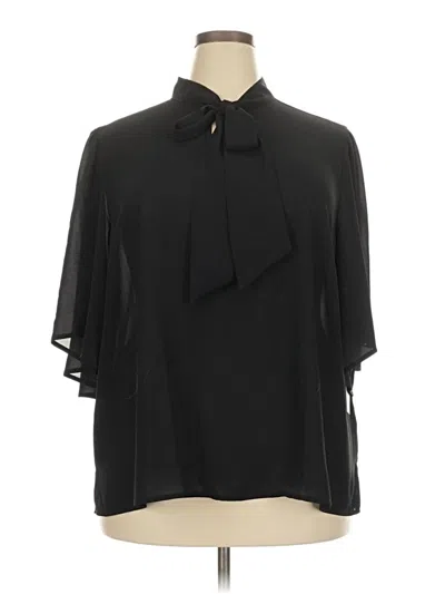 Pre-owned Eloquii 3/4 Sleeve Blouse In Black