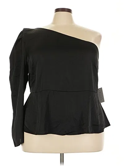 Pre-owned Eloquii 3/4 Sleeve Blouse In Black
