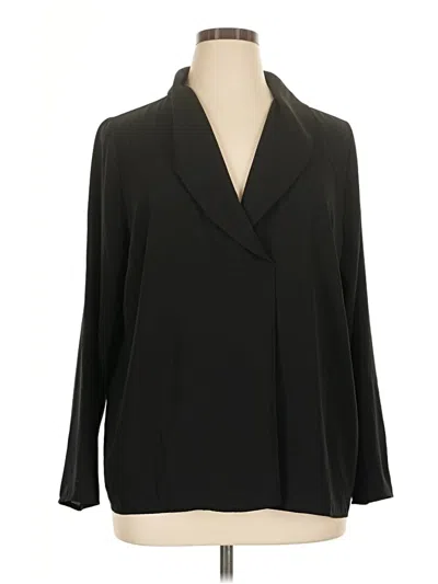 Pre-owned Eloquii 3/4 Sleeve Blouse In Black