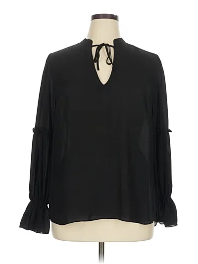 Pre-owned Eloquii 3/4 Sleeve Blouse In Black