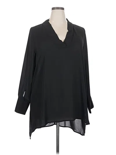 Pre-owned Eloquii 3/4 Sleeve Blouse In Black