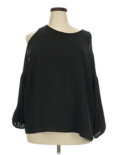 Pre-owned Eloquii 3/4 Sleeve Blouse In Black
