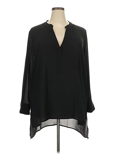 Pre-owned Eloquii 3/4 Sleeve Blouse In Black
