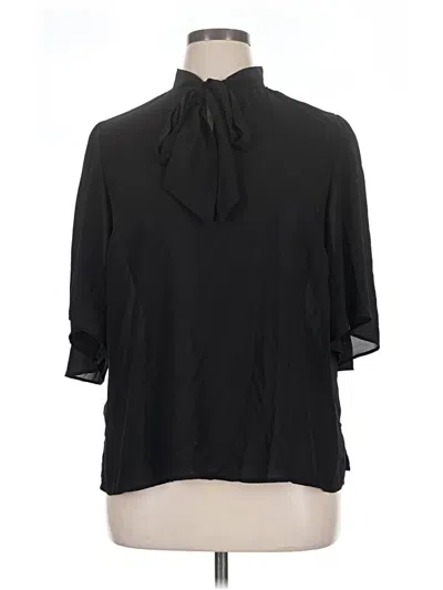 Pre-owned Eloquii 3/4 Sleeve Blouse In Black