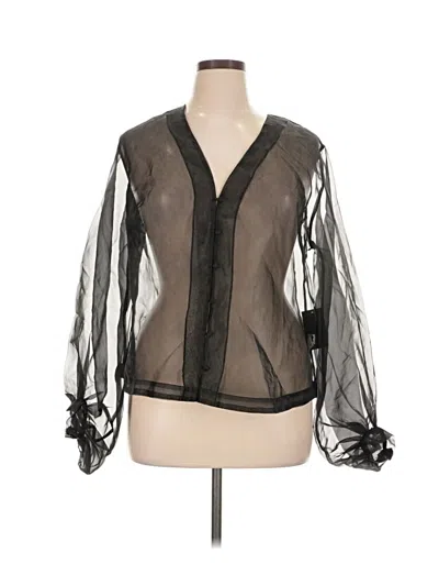Pre-owned Eloquii 3/4 Sleeve Blouse In Black