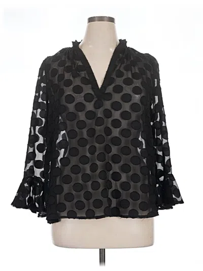 Pre-owned Eloquii 3/4 Sleeve Blouse In Black