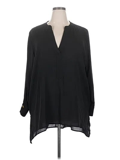 Pre-owned Eloquii 3/4 Sleeve Blouse In Black