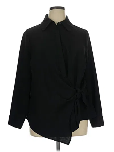 Pre-owned Eloquii 3/4 Sleeve Blouse In Black