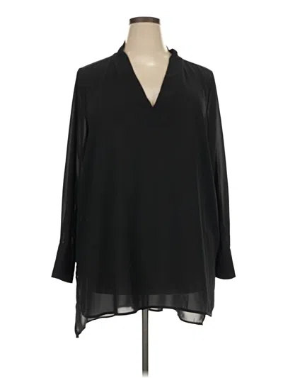 Pre-owned Eloquii 3/4 Sleeve Blouse In Black